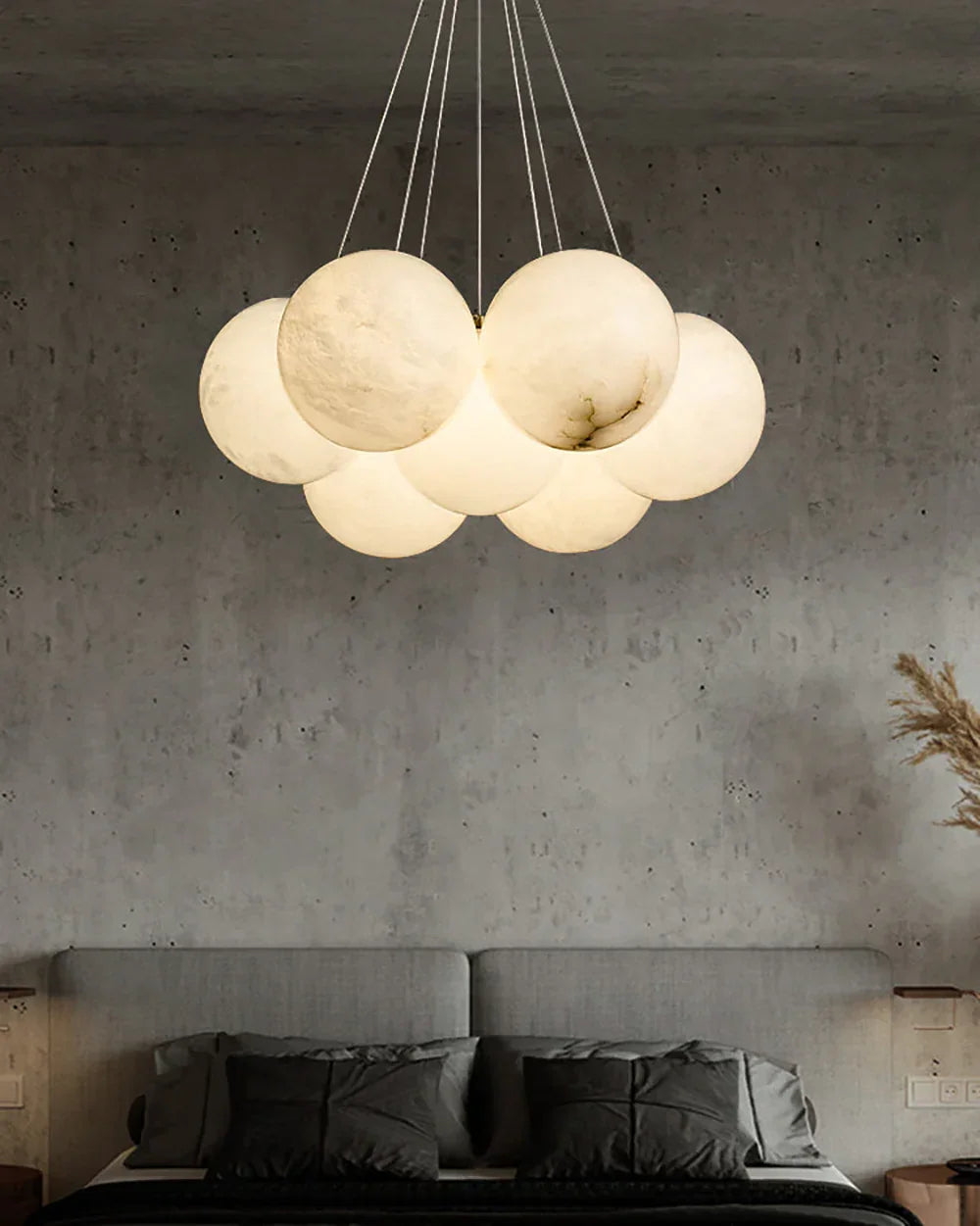 Lunar Alabaster Spherical Chandelier – Alabaster detail 11