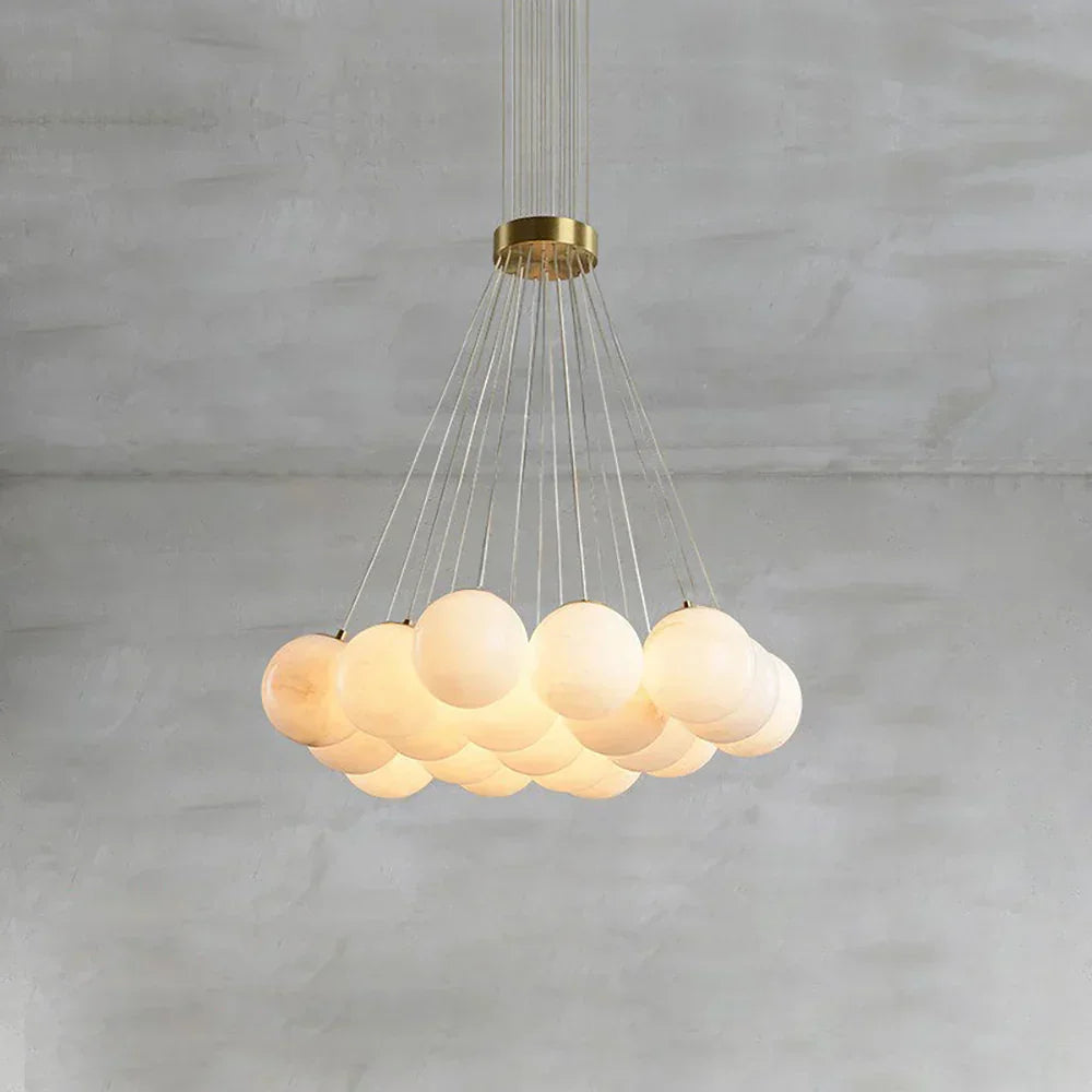 Lunar Alabaster Spherical Chandelier – Alabaster detail 29