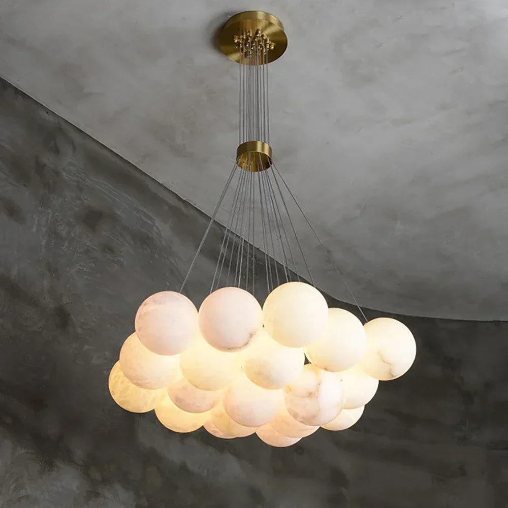 Lunar Alabaster Spherical Chandelier – Alabaster detail 32