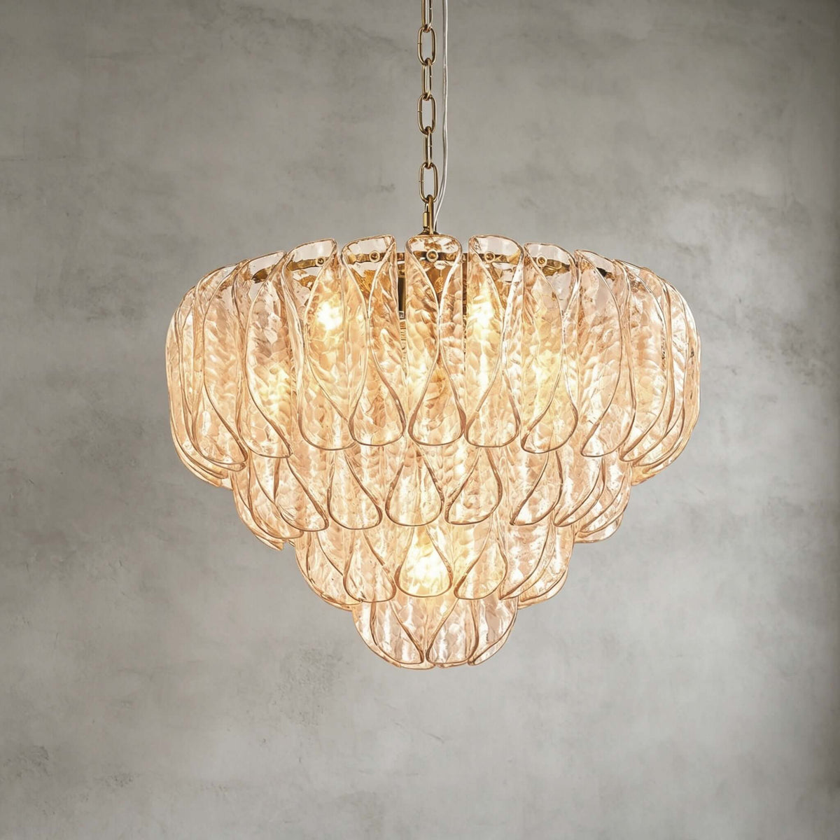 Layers Rippled Glass Petals Chandelier – Glass detail 18