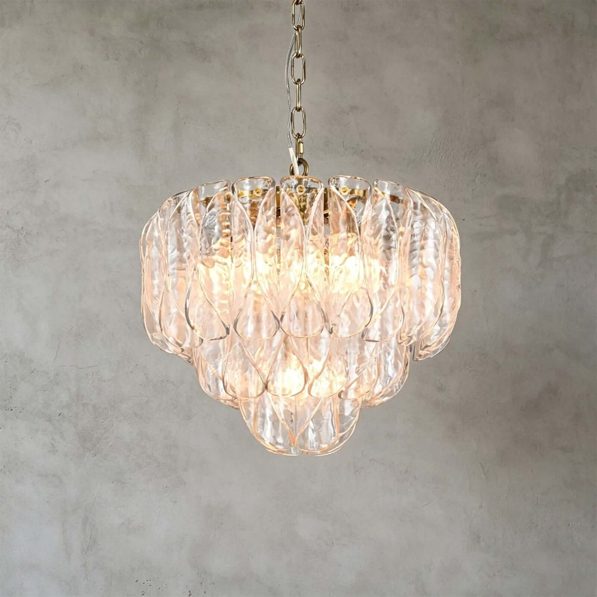 Layers Rippled Glass Petals Chandelier – Glass detail 19