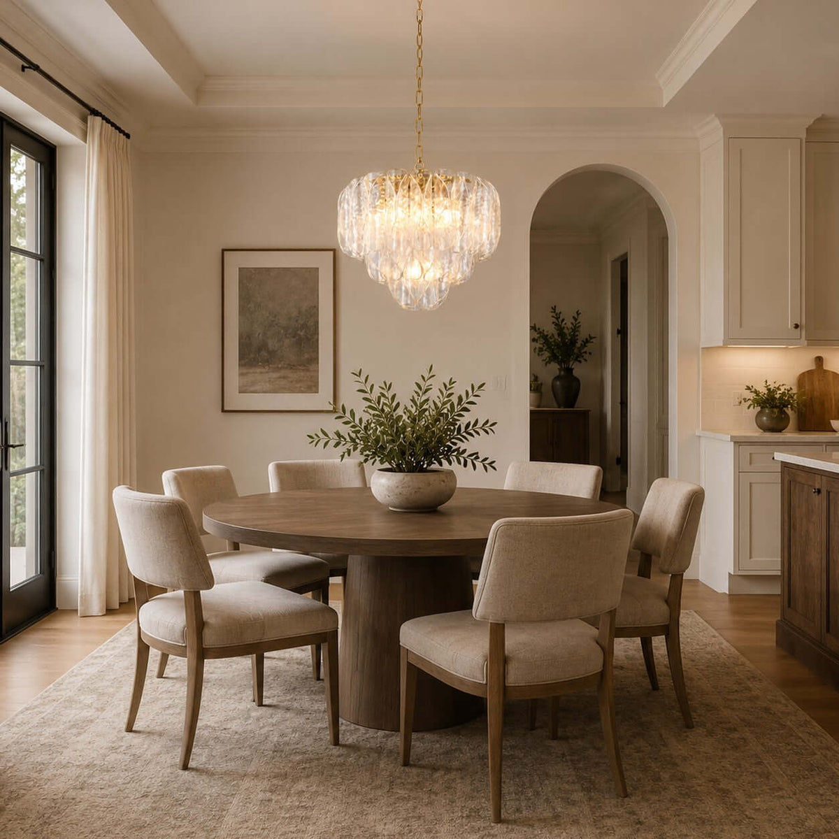Layers Rippled Glass Petals Chandelier – Glass detail 15