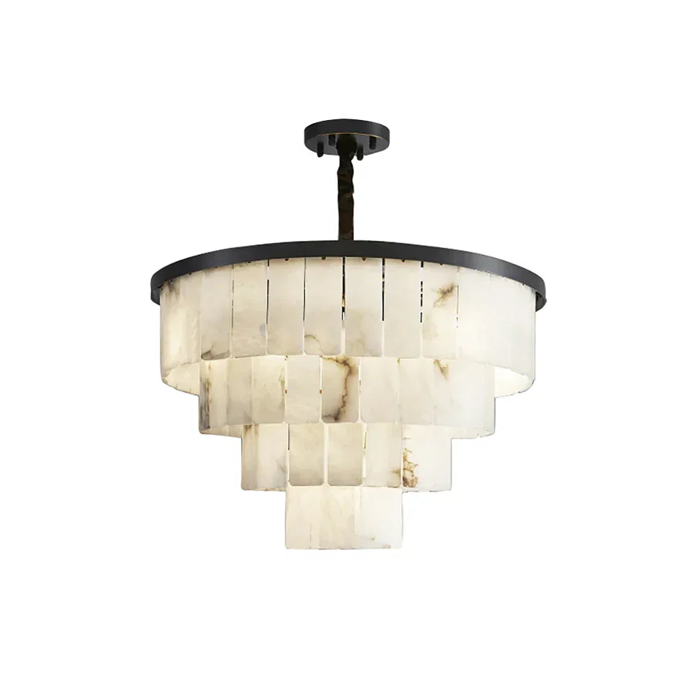 Luxurious Cascading Snow Plaster Alabaster Chandelier