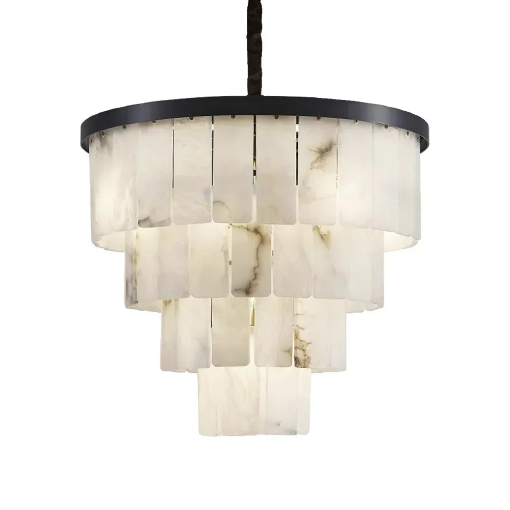 Luxurious Cascading Snow Plaster Alabaster Chandelier – Alabaster detail 28