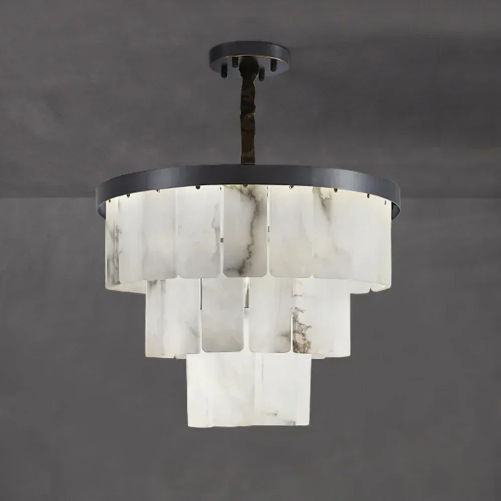 Luxurious Cascading Snow Plaster Alabaster Chandelier – Alabaster detail 19
