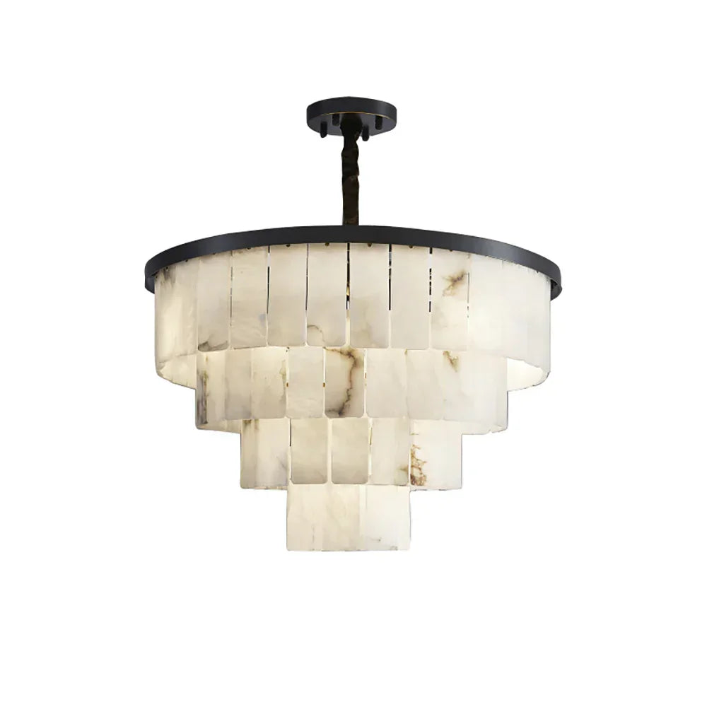 Luxurious Cascading Snow Plaster Alabaster Chandelier – Alabaster detail 29