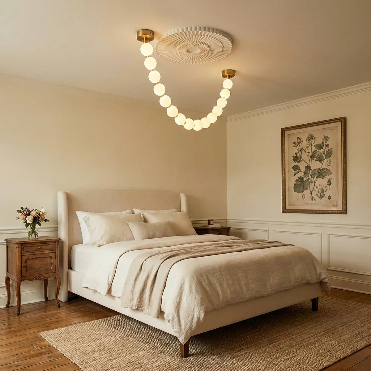 Luxurious Pearl Necklace Brass Chandelier – Brass detail 11