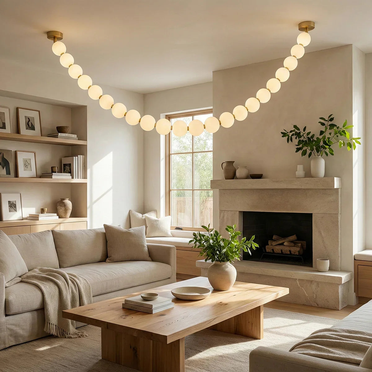 Luxurious Pearl Necklace Brass Chandelier – Brass detail 8