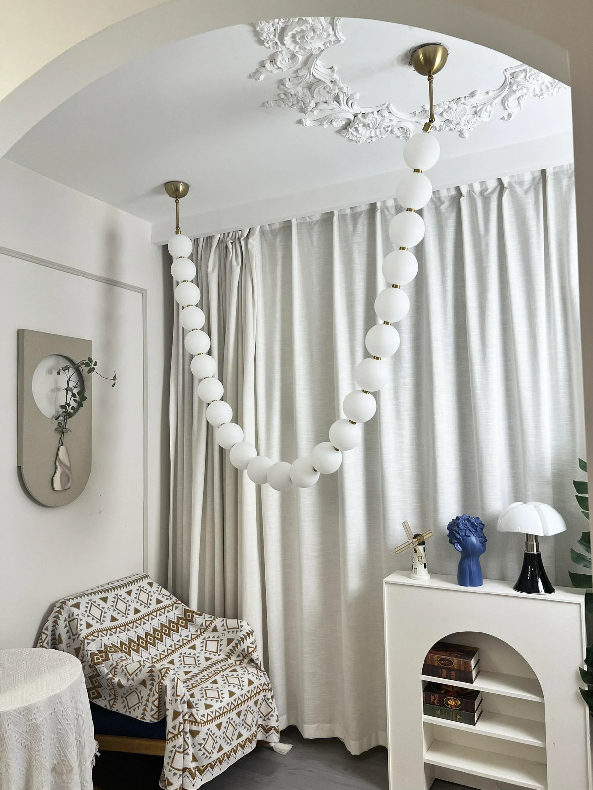 Luxurious Pearl Necklace Brass Chandelier – Brass detail 38