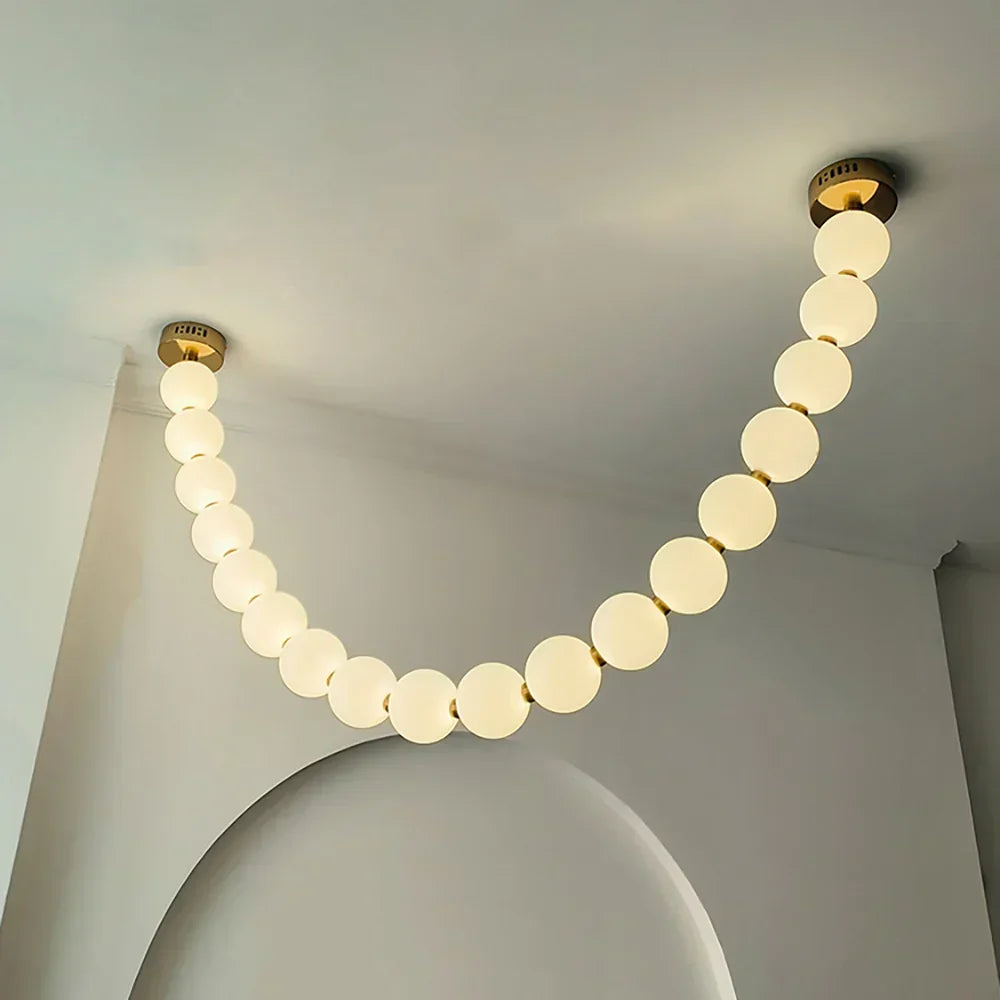 Luxurious Pearl Necklace Brass Chandelier – Brass detail 51