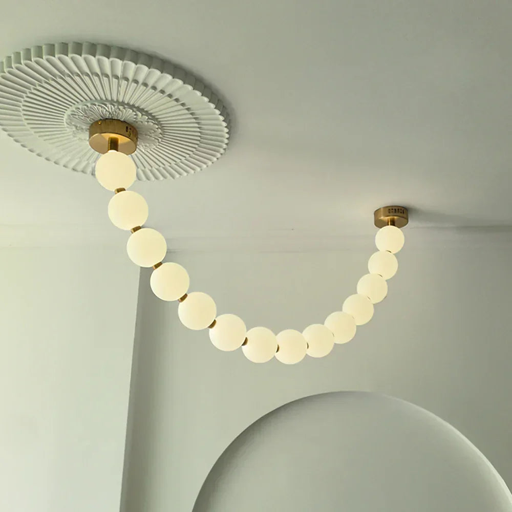 Luxurious Pearl Necklace Brass Chandelier – Brass detail 52
