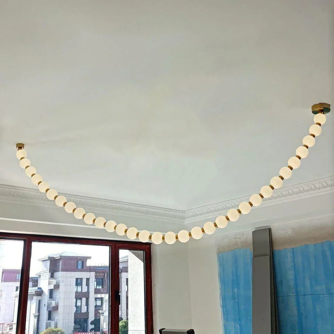 Luxurious Pearl Necklace Brass Chandelier – Brass detail 54