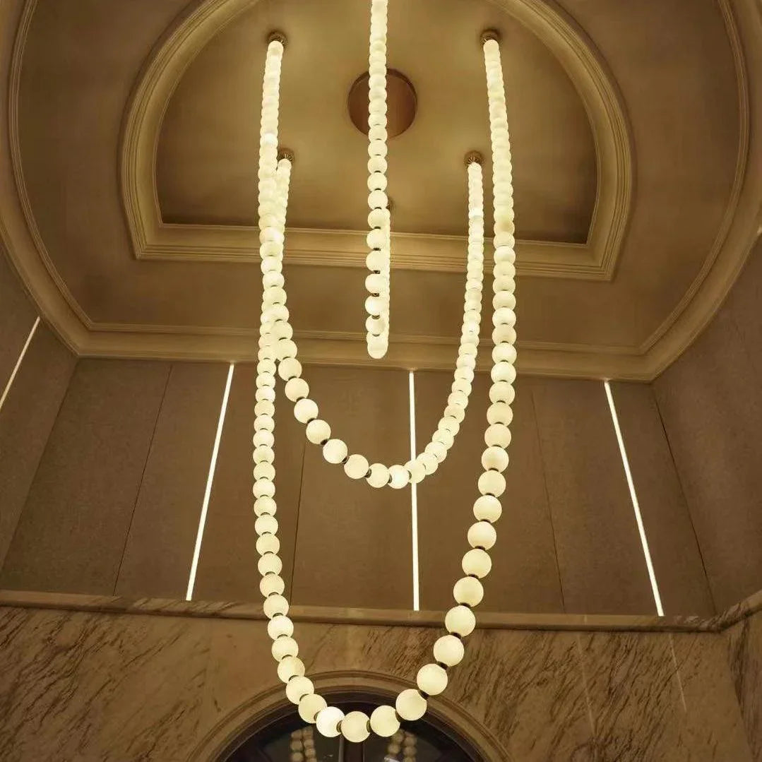 Luxurious Pearl Necklace Brass Chandelier – Brass detail 22