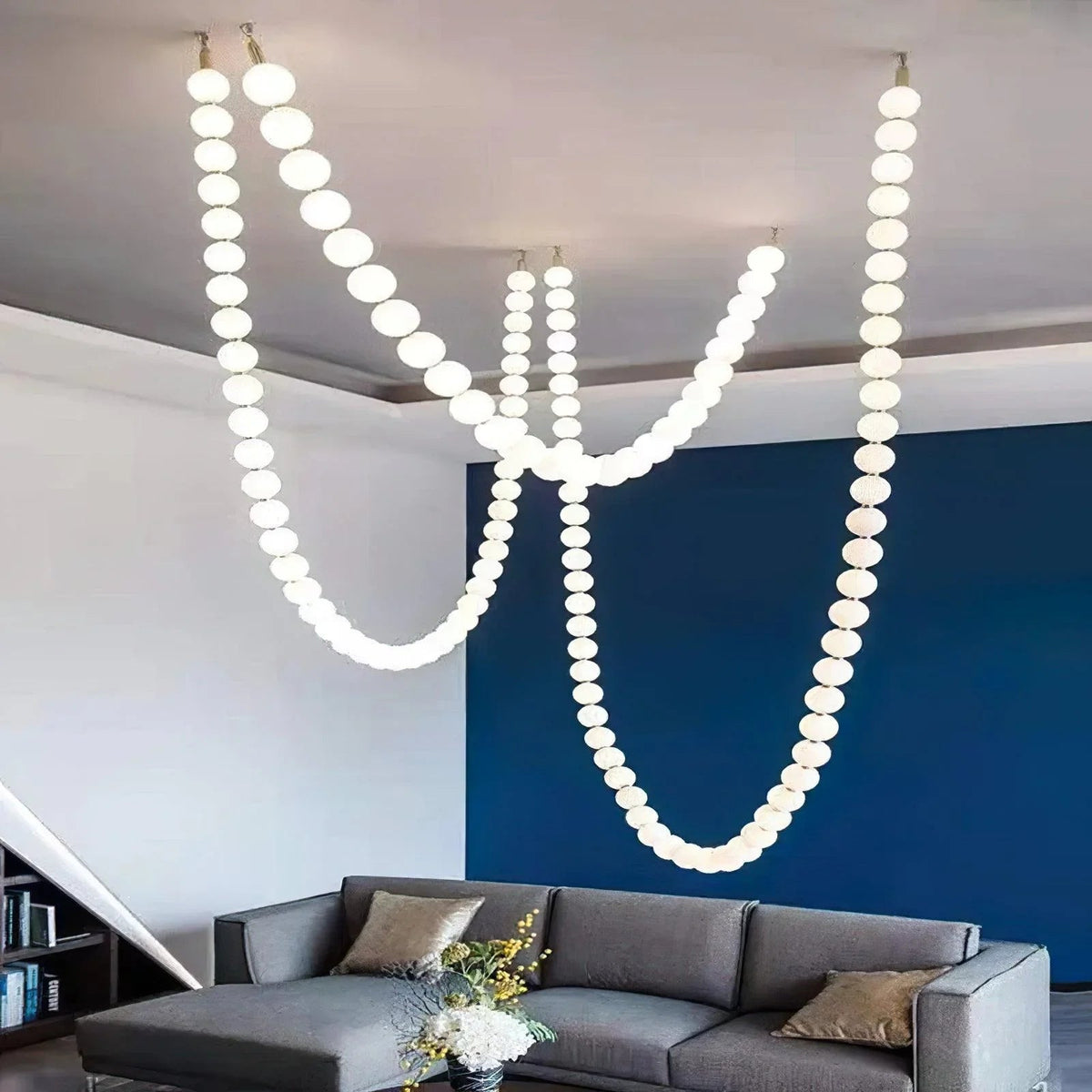 Luxurious Pearl Necklace Brass Chandelier – Brass detail 18