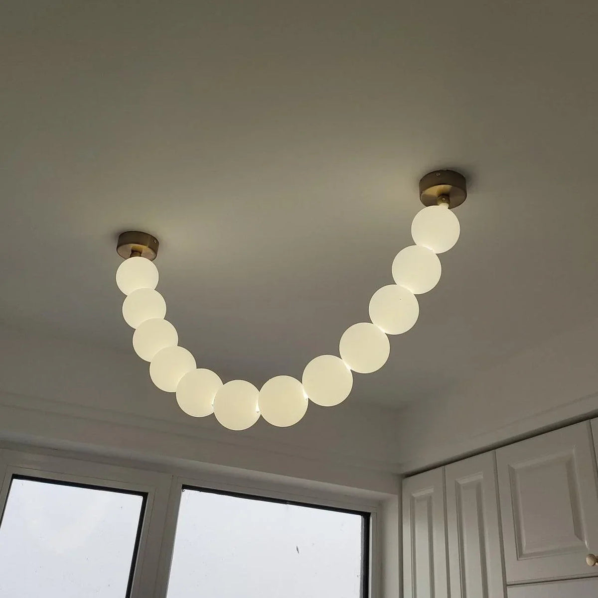 Luxurious Pearl Necklace Brass Chandelier – Brass detail 23