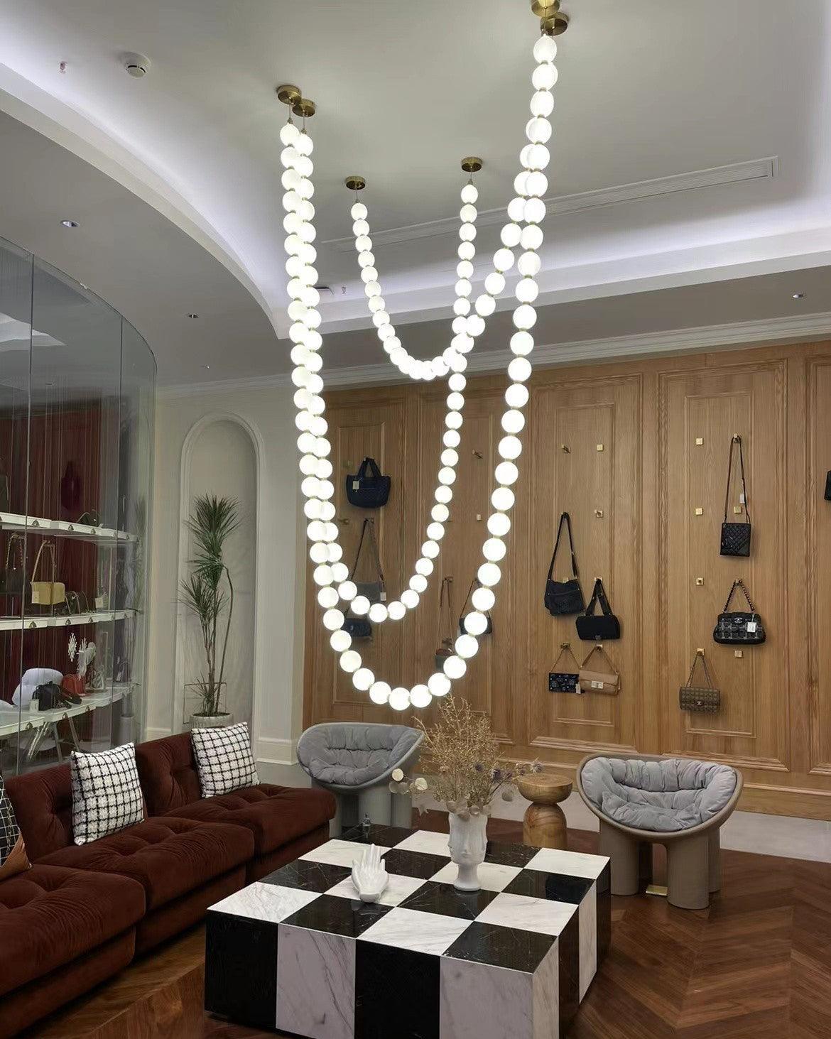 Luxurious Pearl Necklace Brass Chandelier – Brass detail 39