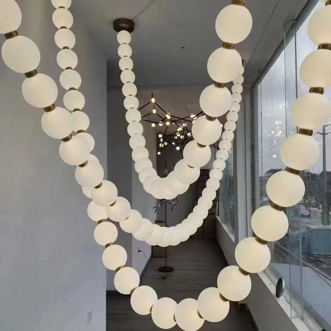 Luxurious Pearl Necklace Brass Chandelier – Brass detail 26
