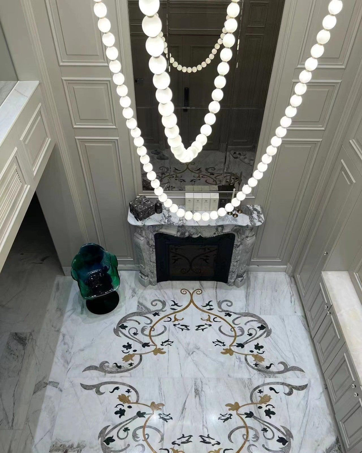Luxurious Pearl Necklace Brass Chandelier – Brass detail 48