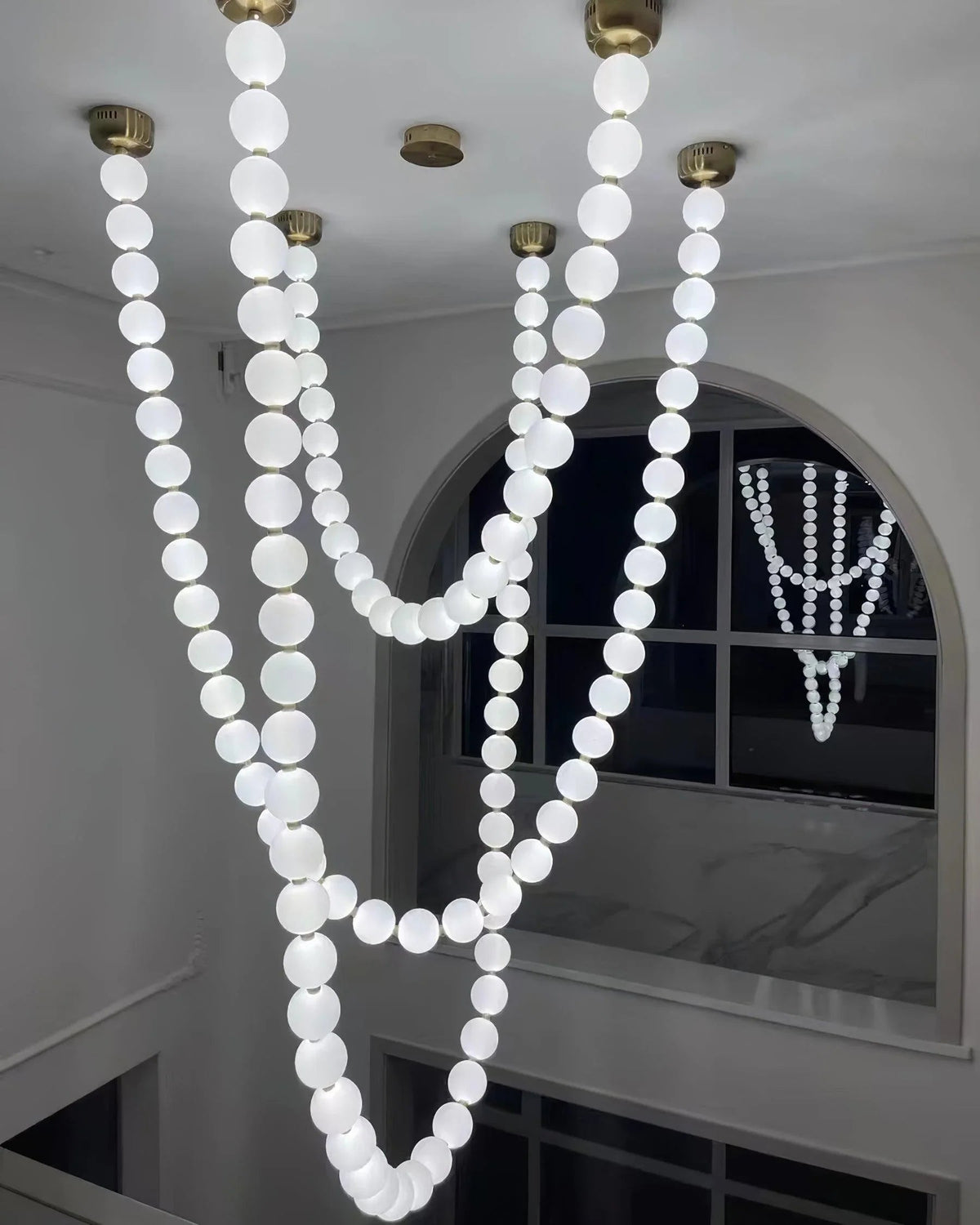 Luxurious Pearl Necklace Brass Chandelier – Brass detail 47