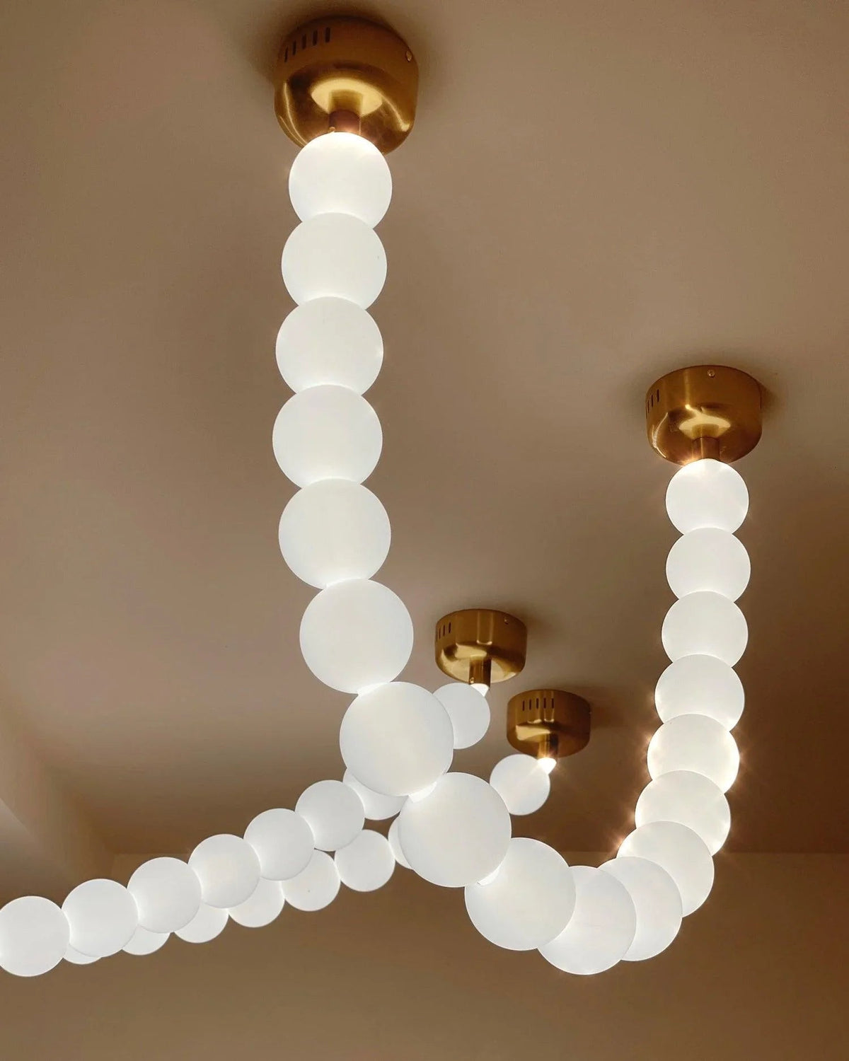Luxurious Pearl Necklace Brass Chandelier – Brass detail 46