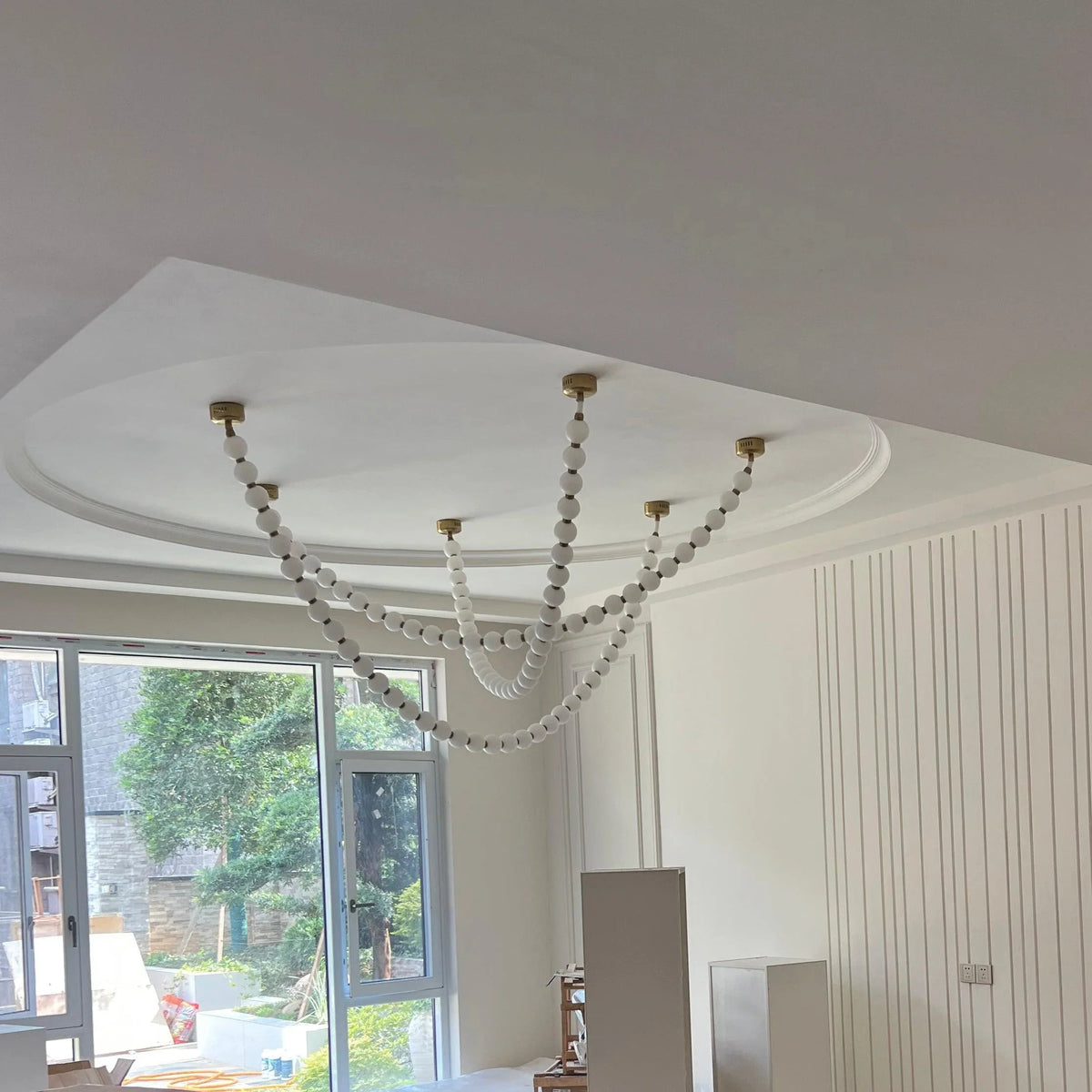 Luxurious Pearl Necklace Brass Chandelier – Brass detail 42
