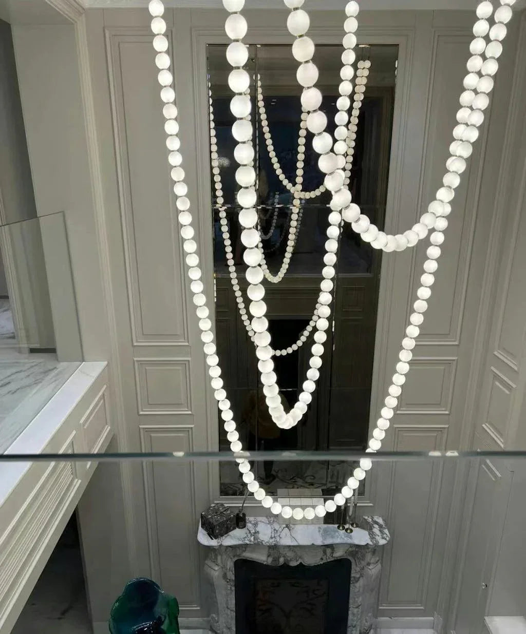 Luxurious Pearl Necklace Brass Chandelier – Brass detail 43