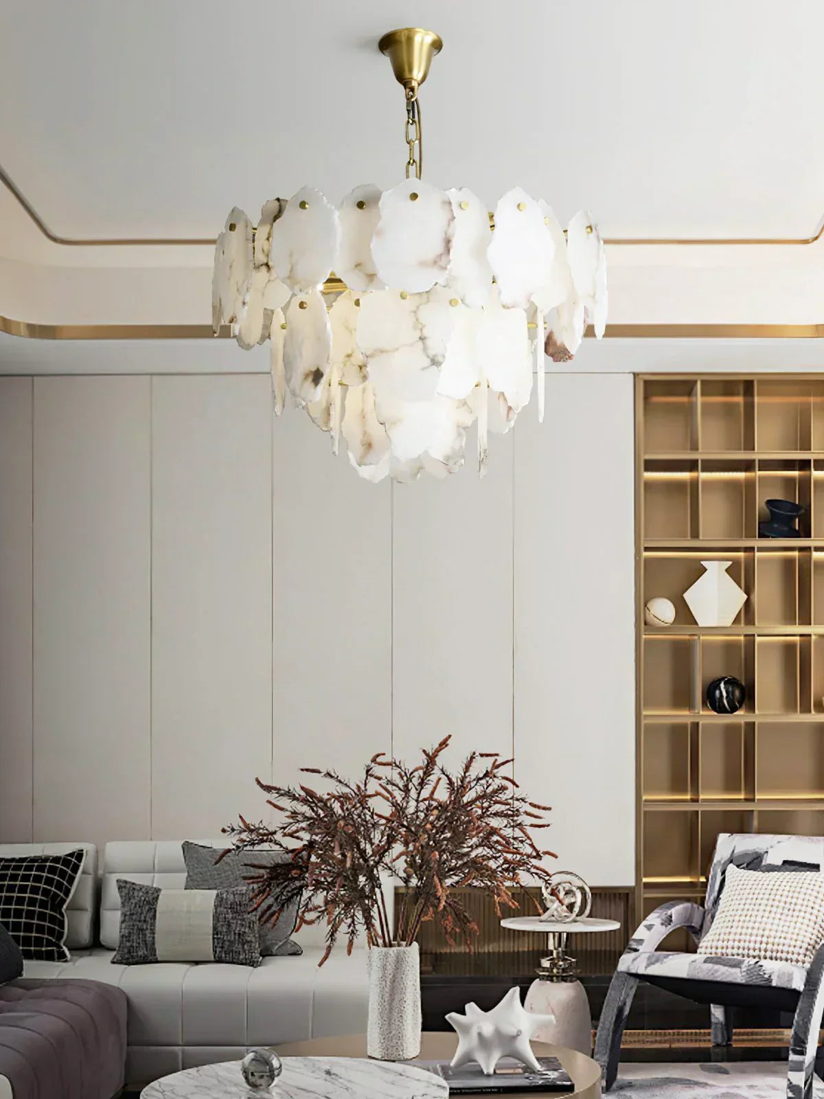 Gloire Alabaster Chandelier – Alabaster detail 7