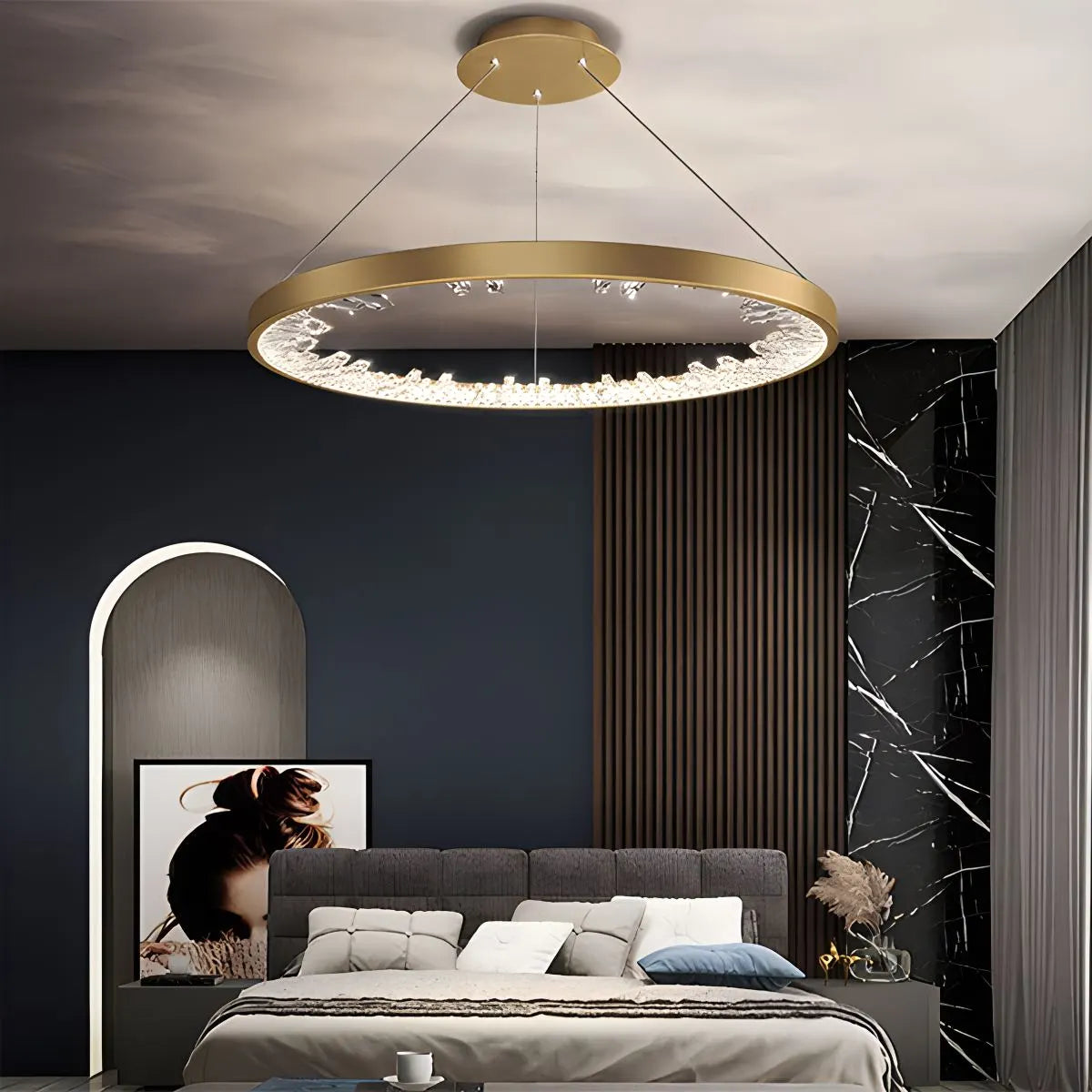 Circle Crystal Chandelier for Living Room – Crystal detail 6