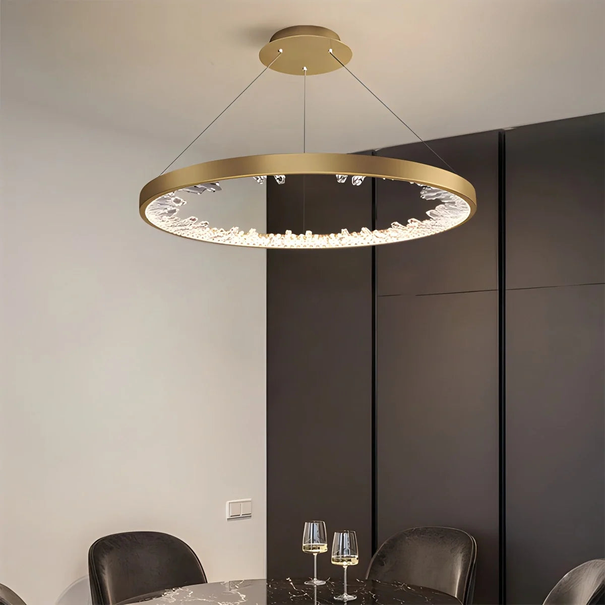 Circle Crystal Chandelier for Living Room – Crystal detail 7