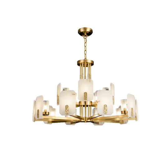 Alabaster Marble Chandelier Copper