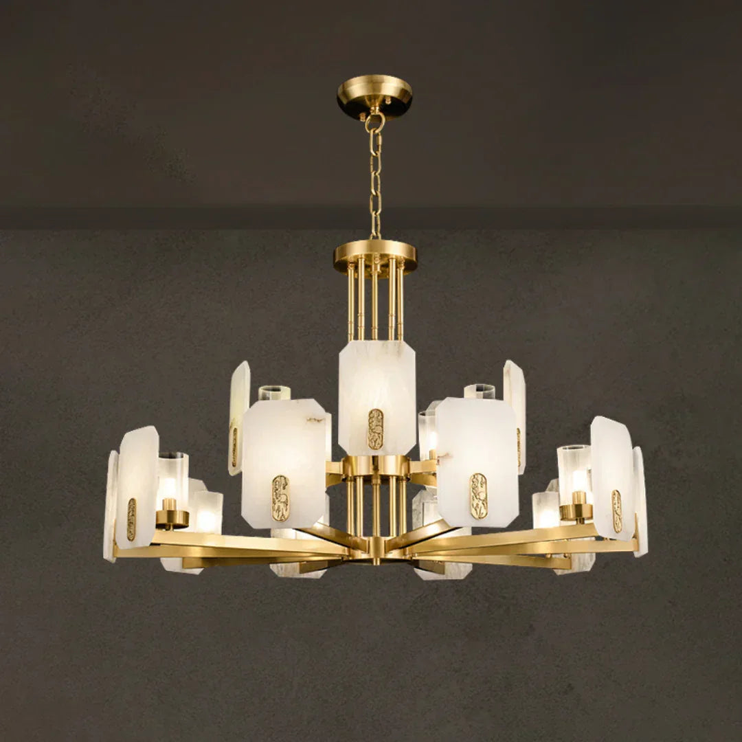 Alabaster Marble Chandelier Copper – Alabaster detail 14