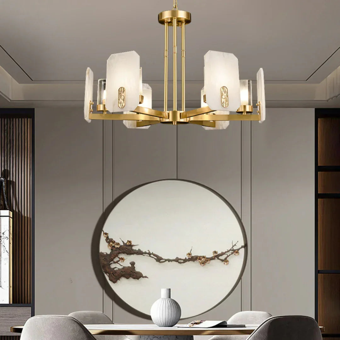 Alabaster Marble Chandelier Copper – Alabaster detail 7