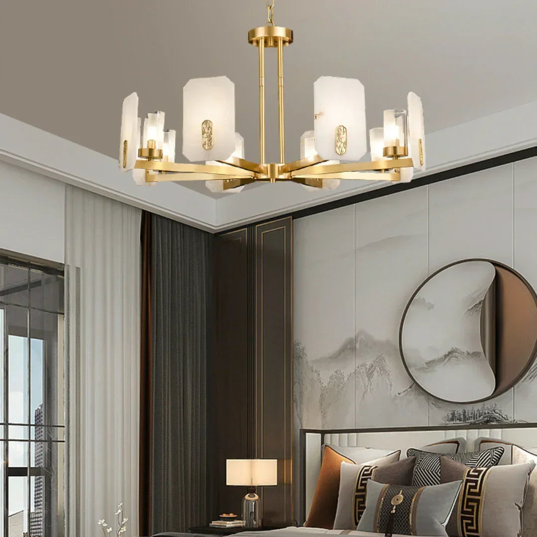 Alabaster Marble Chandelier Copper – Alabaster detail 8