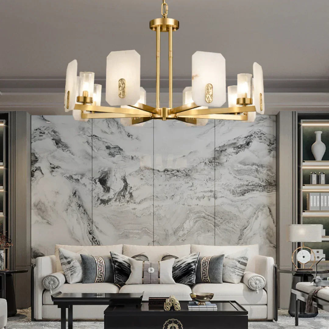 Alabaster Marble Chandelier Copper – Alabaster detail 6