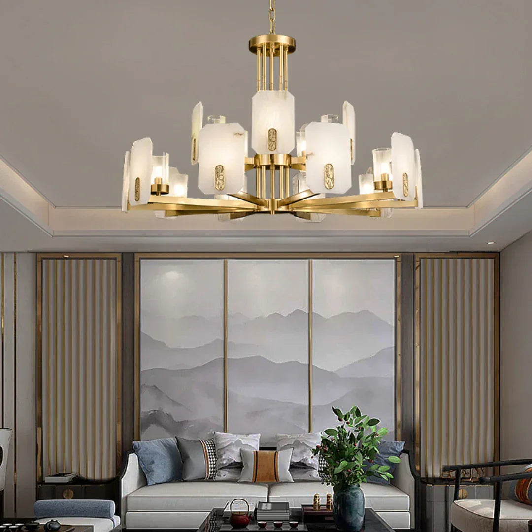 Alabaster Marble Chandelier Copper – Alabaster detail 4