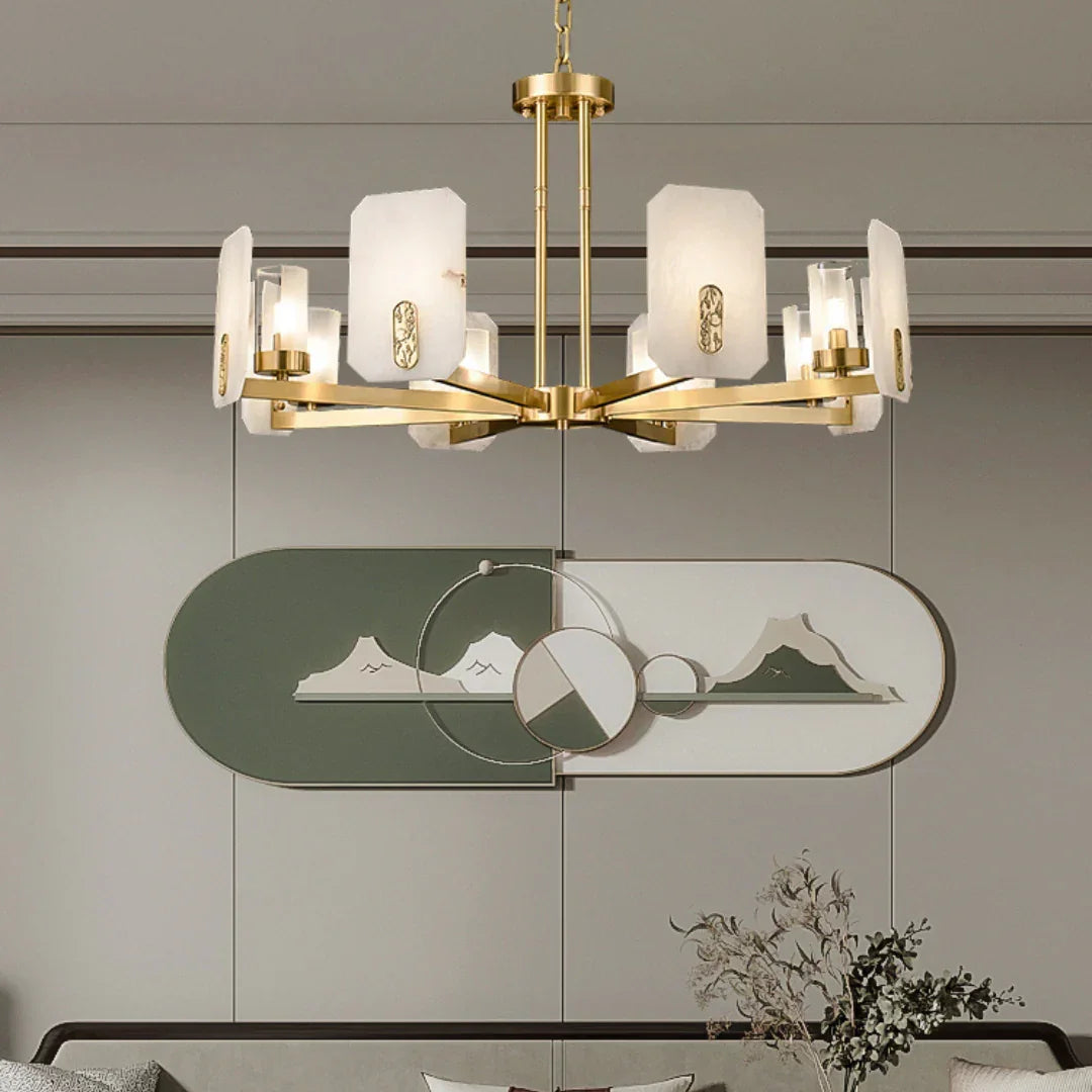 Alabaster Marble Chandelier Copper – Alabaster detail 5