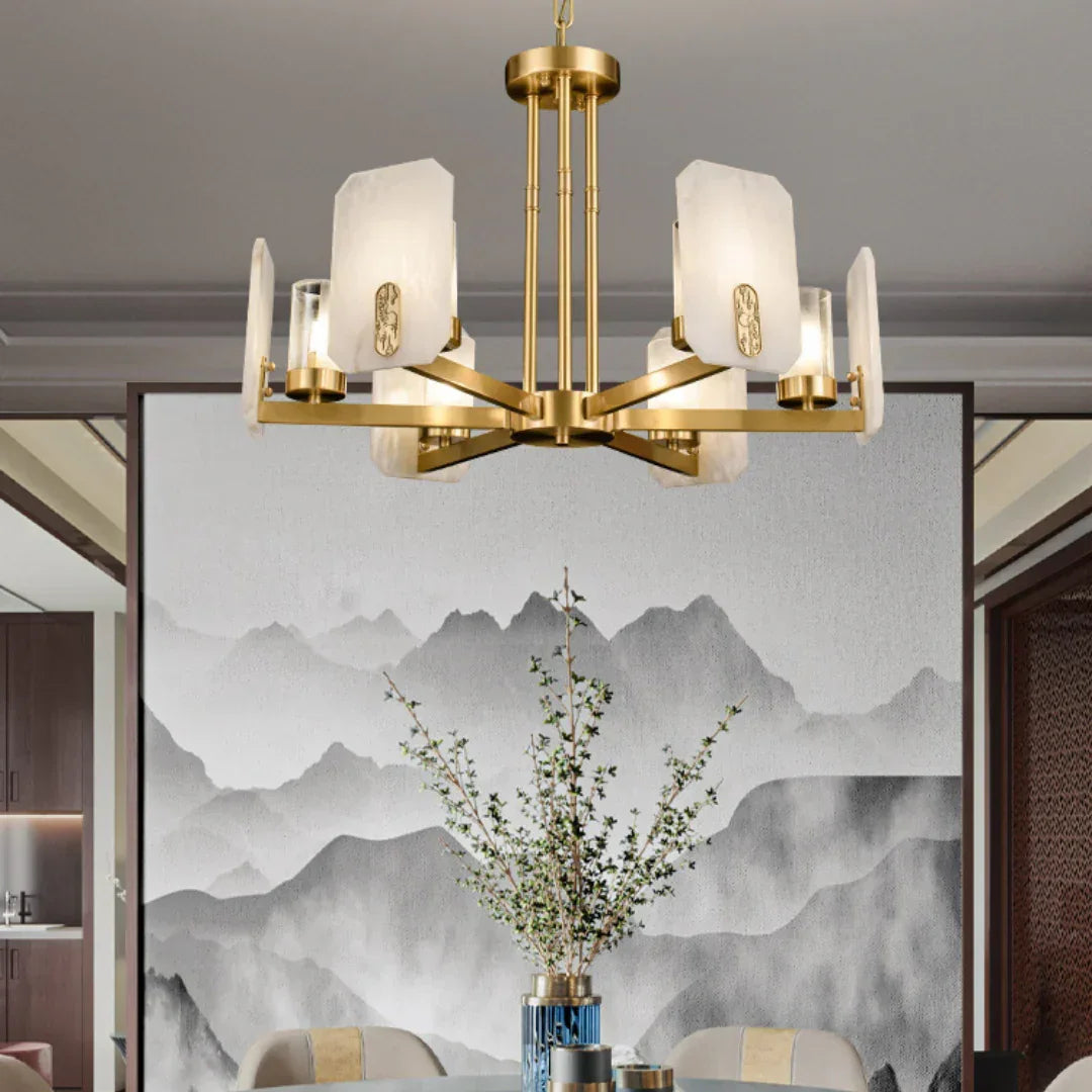 Alabaster Marble Chandelier Copper – Alabaster detail 10
