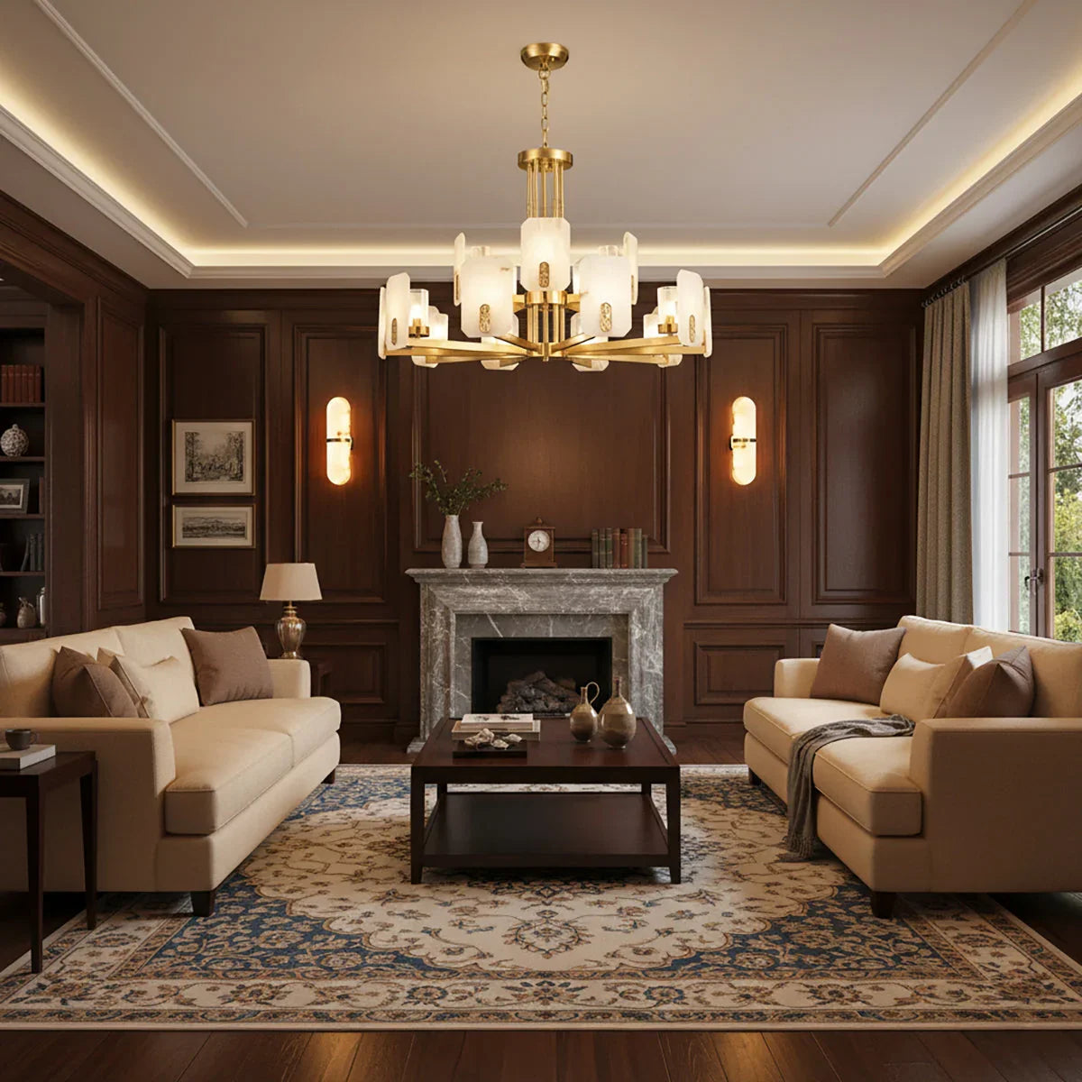 Alabaster Marble Chandelier Copper – Alabaster detail 2