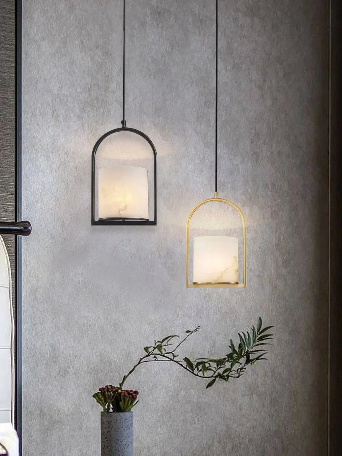Alabaster Cylinder Pendant Light – Alabaster detail 13