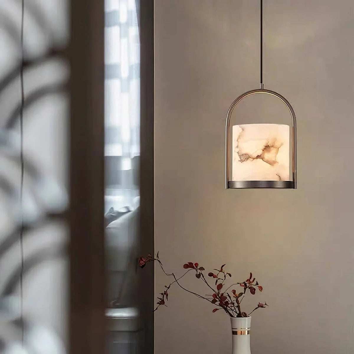 Alabaster Cylinder Pendant Light – Alabaster detail 5