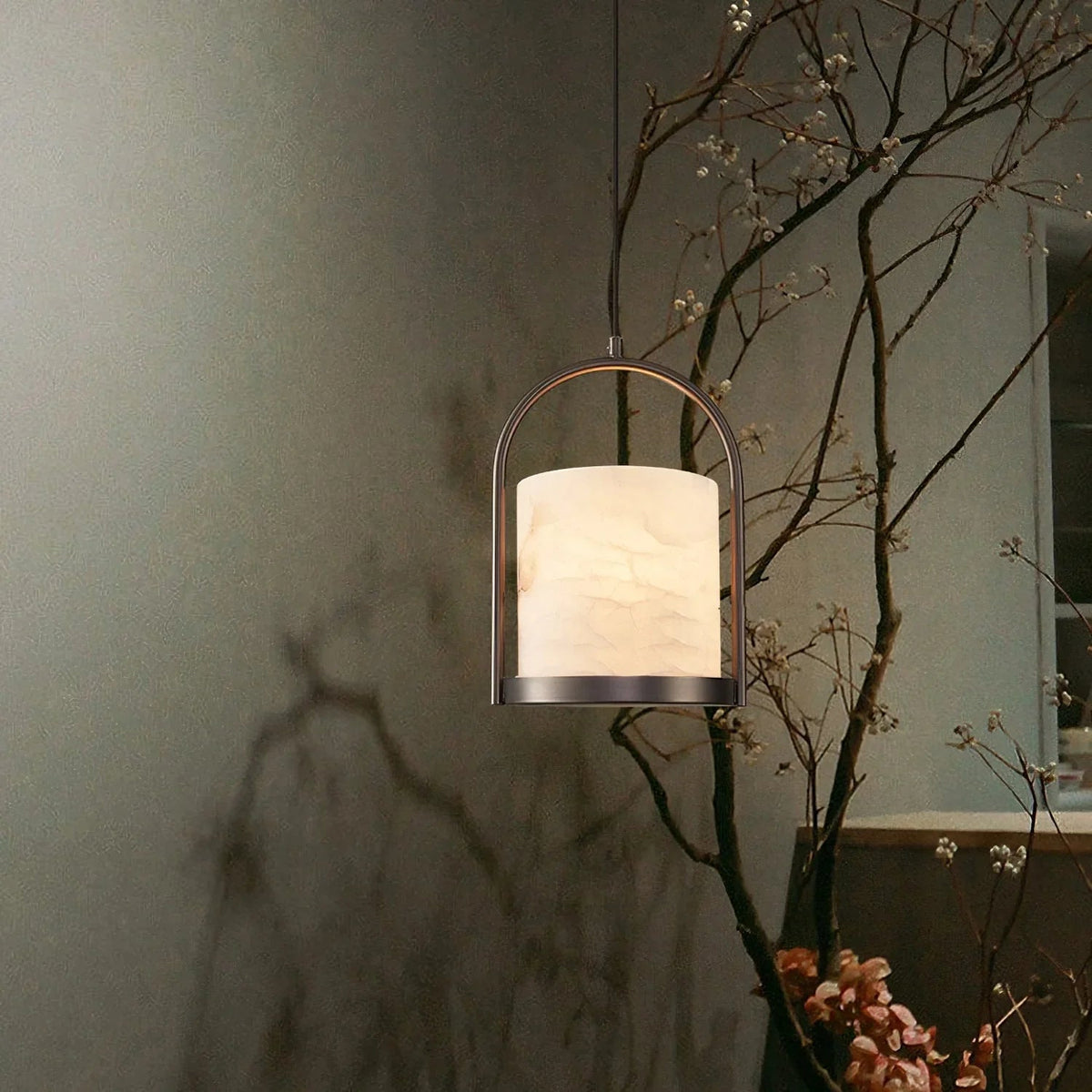 Alabaster Cylinder Pendant Light – Alabaster detail 4