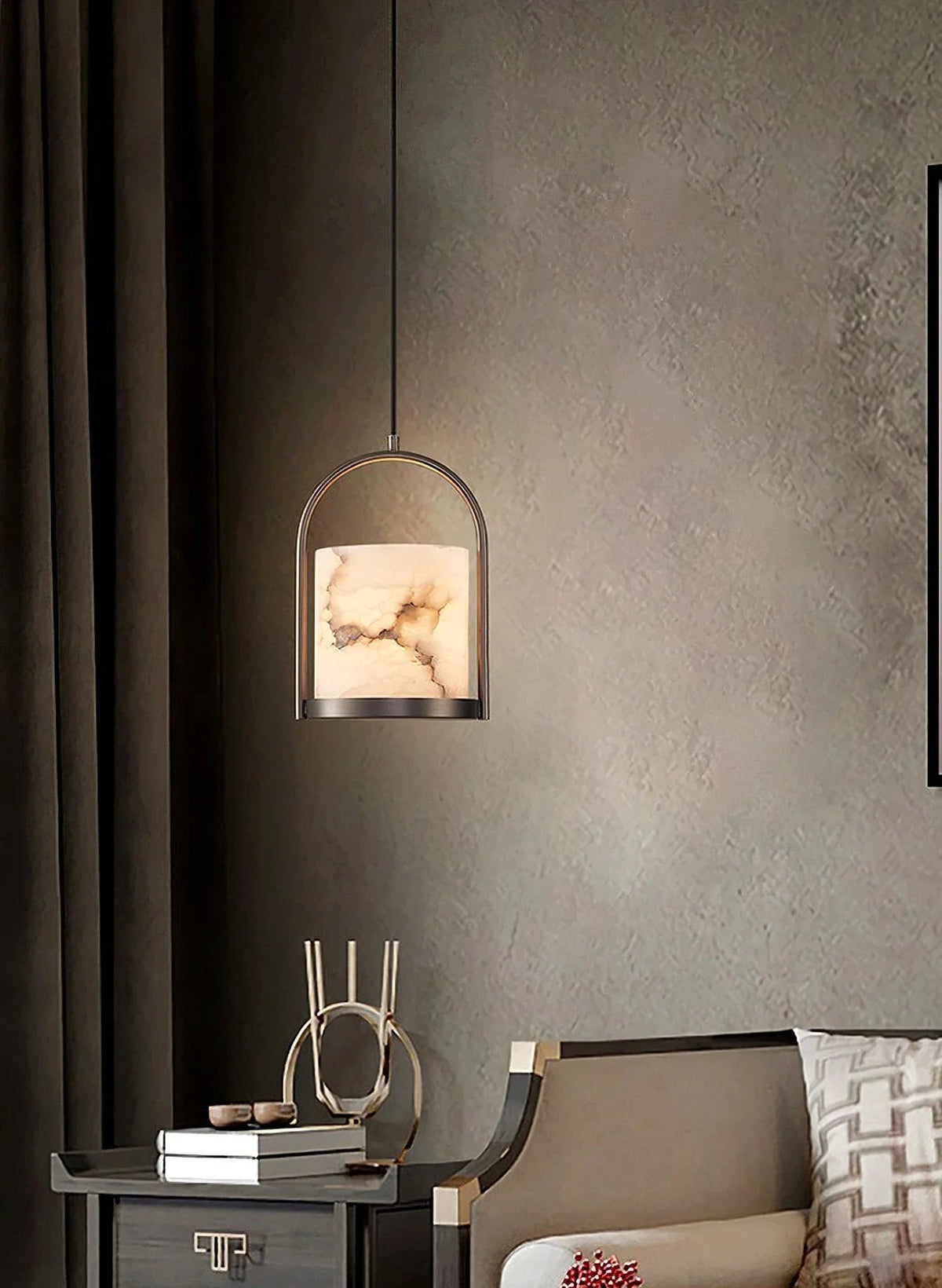 Alabaster Cylinder Pendant Light – Alabaster detail 10