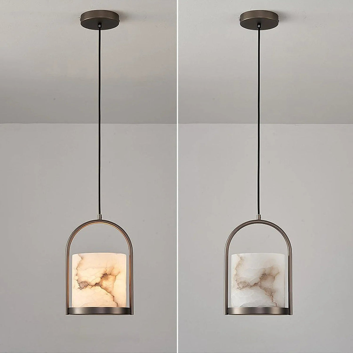 Alabaster Cylinder Pendant Light – Alabaster detail 6