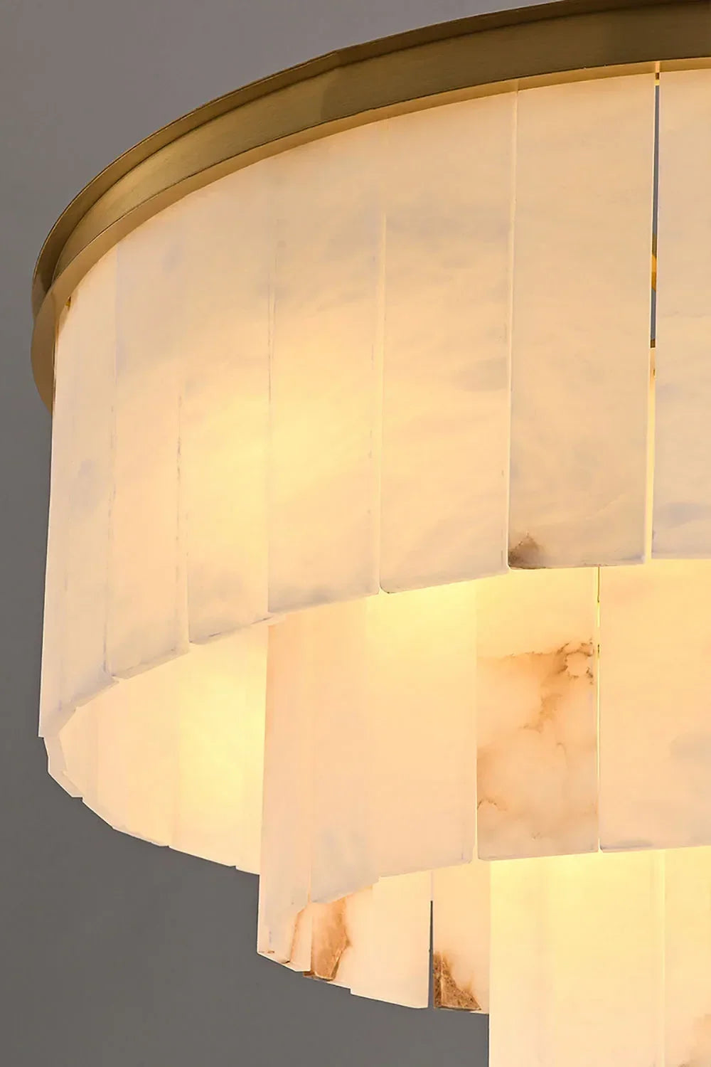 Rectangular Alabaster Tiered Round Chandelier – Alabaster detail 20