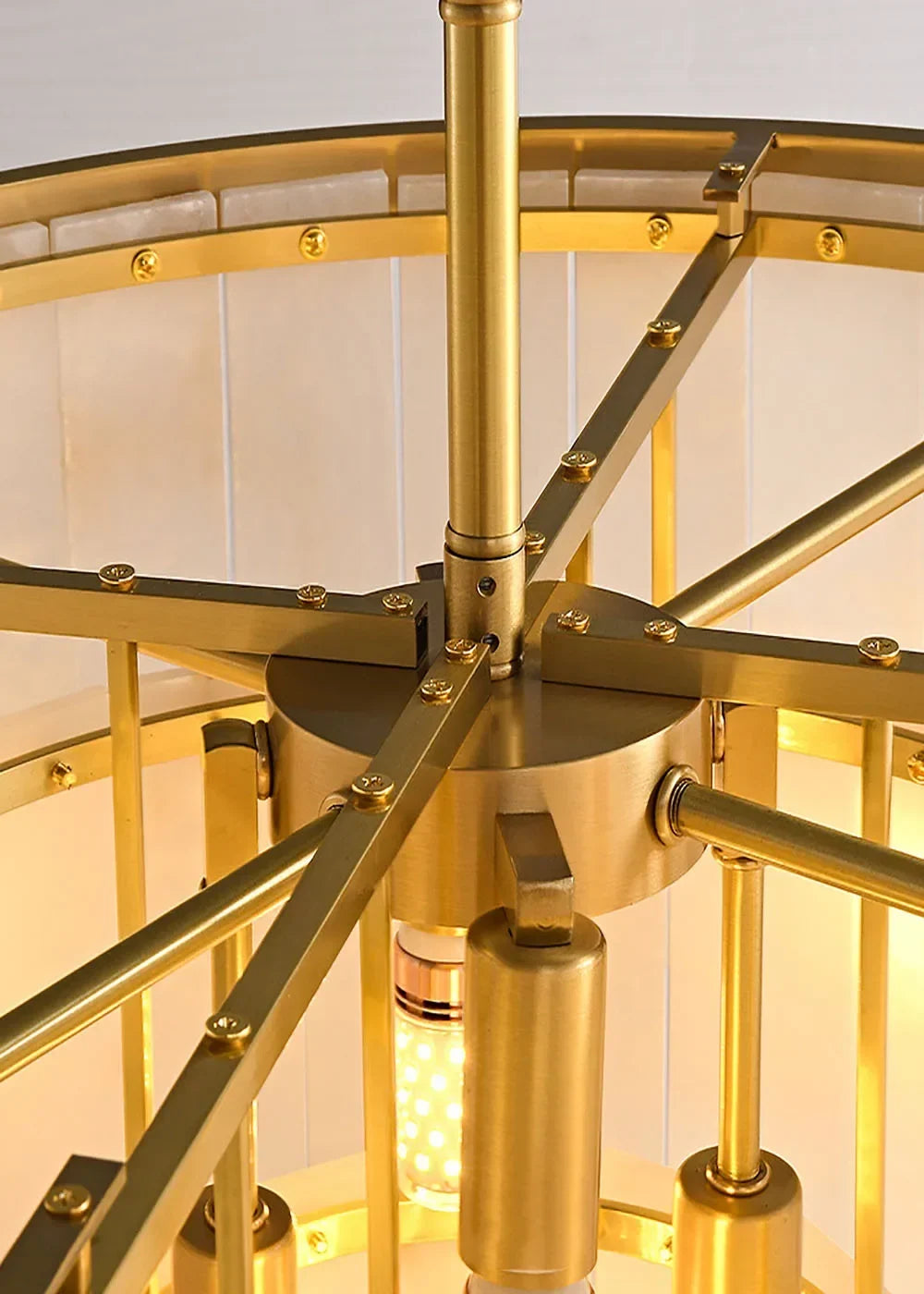 Rectangular Alabaster Tiered Round Chandelier – Alabaster detail 19