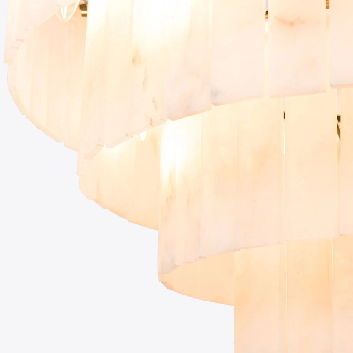 Rectangular Alabaster Tiered Round Chandelier – Alabaster detail 21