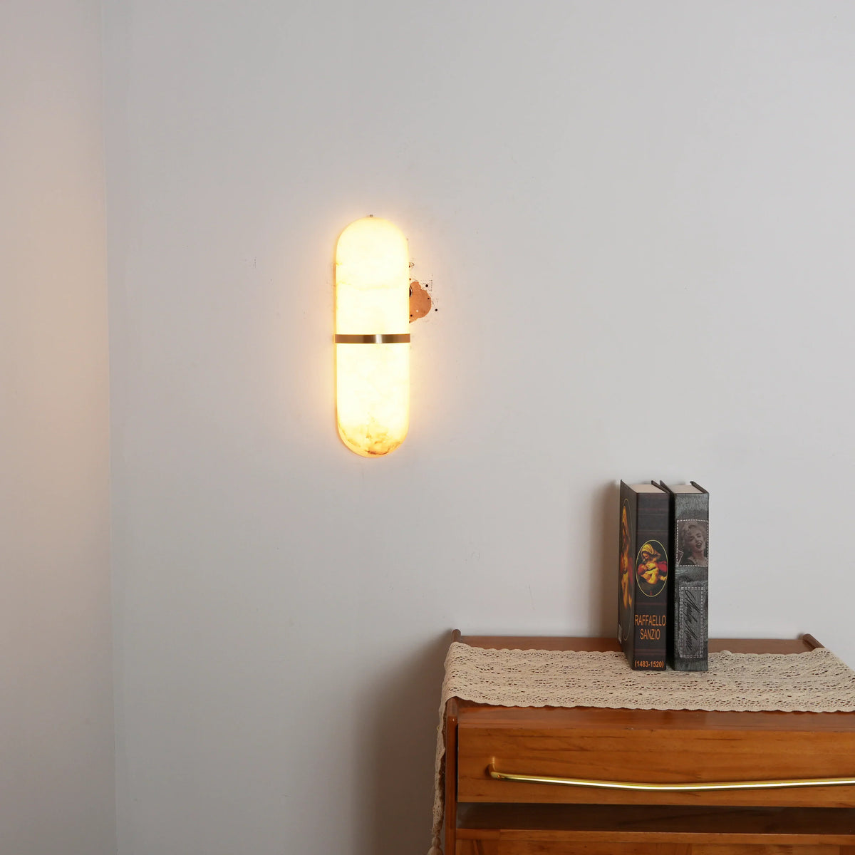 Oval Alabaster Semi-Circular Wall Lamp – Alabaster detail 27