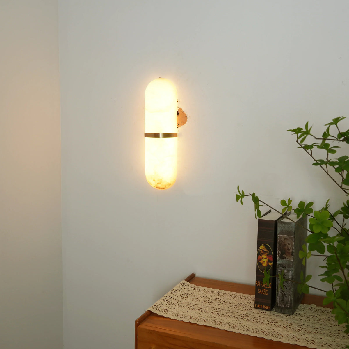 Oval Alabaster Semi-Circular Wall Lamp – Alabaster detail 16