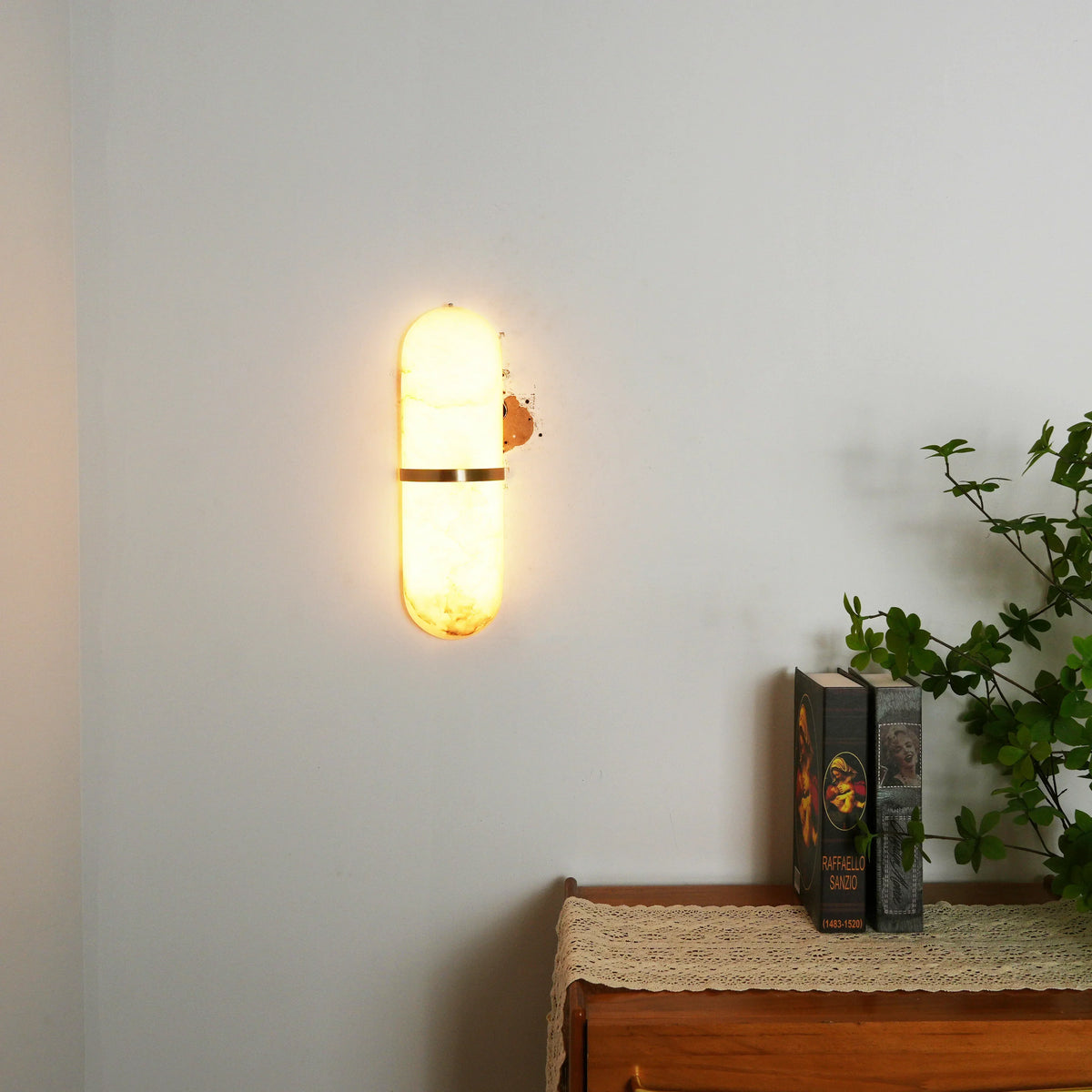 Oval Alabaster Semi-Circular Wall Lamp – Alabaster detail 19