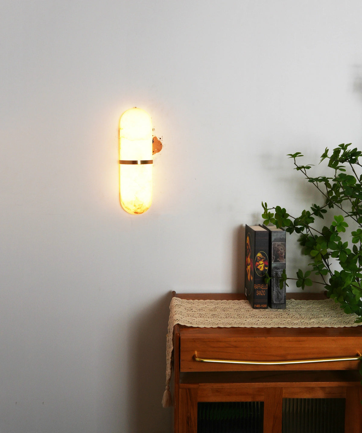 Oval Alabaster Semi-Circular Wall Lamp – Alabaster detail 26
